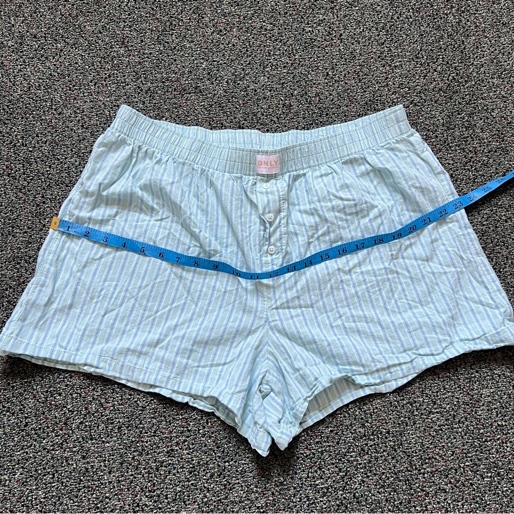 OLD NAVY Patel Blue & Green Stripes Relaxed Fit 100% Cotton Bloomer Boxer Shorts - Picture 7 of 16